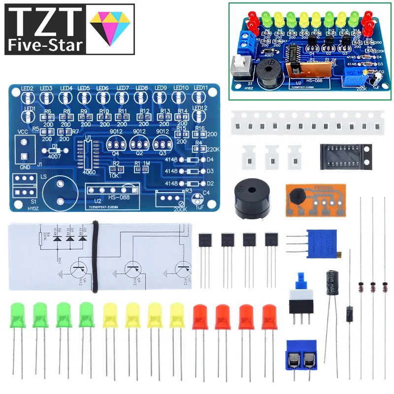 1/3PCS CD4060 SMD Music Lantern Circuit Welding Kit Dream Light Electronic DIY Skill Training In-line SMD Welding