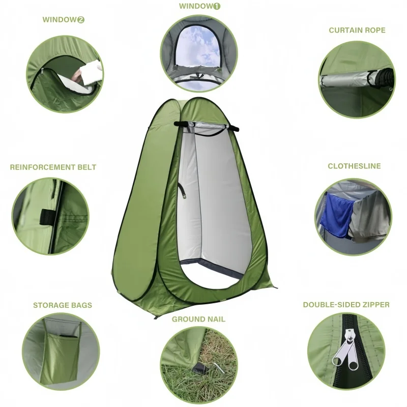 1PC Outdoor Portable Privacy Shower Tent Beach Bath Changing Room Tent Camping Hiking Private Toilet Tent Fishing Sunshade Tent