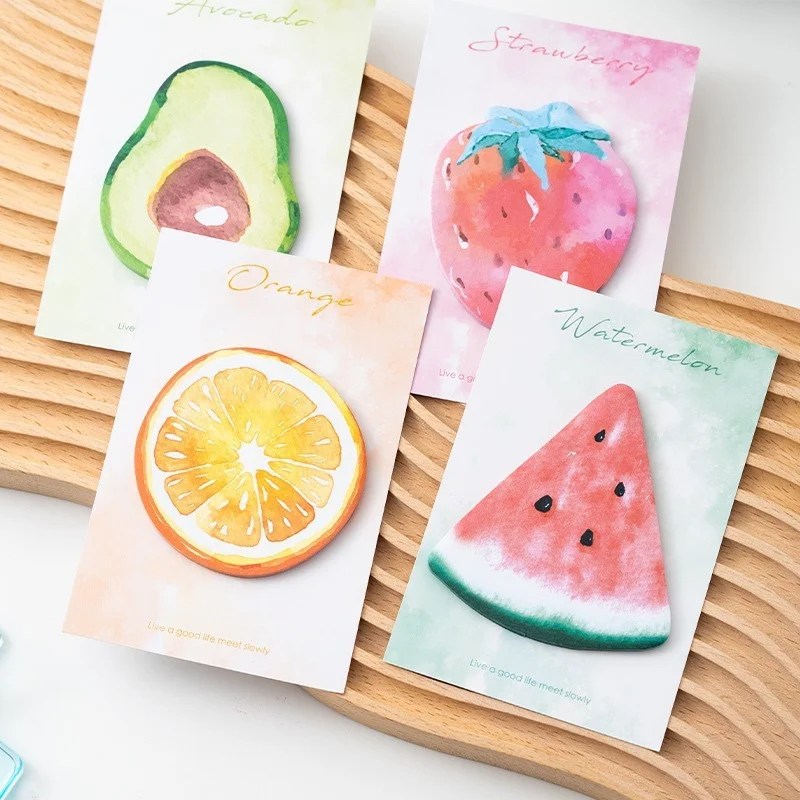 30 Sheets Cute Fruits Sticky Note Memo Pad Planning Sticky Office Planner Sticker Stationery School Supplies Decoration Adhesive