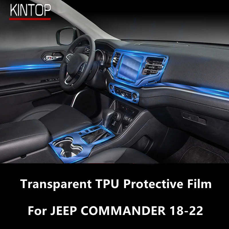 For JEEP COMMANDER 18-22 Car Interior Center Console Transparent TPU Protective Film Anti-scratch Repair Film Accessories Refit