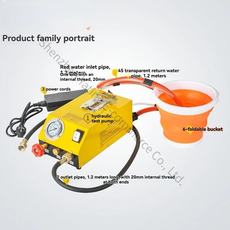 Measuring PPR Pipe PVC Floor Heating Detection Water Leakage Testing Instrument Electric Pressure Pump Lithium Battery Tester