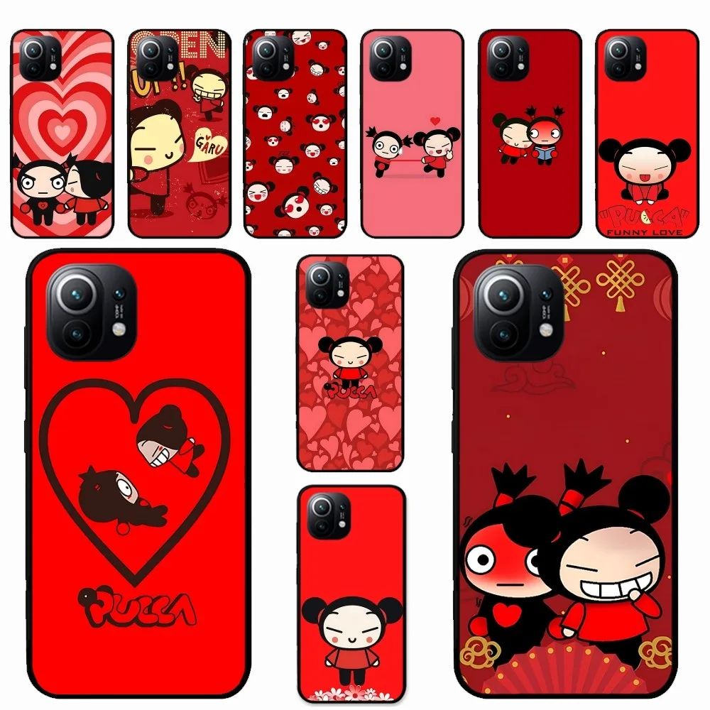 P-Pucca G-Garu Cute Phone Case For Xiaomi Mi 5X 8 9 10 11 12 Lite Pro 10T PocoX3pro PocoM3 Note 10 Pro Lite