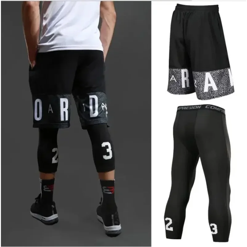 Men's Student Basketball Sets Sport Gym Workout Board Shorts Panty For Male Football Exercise Walking Running fitness