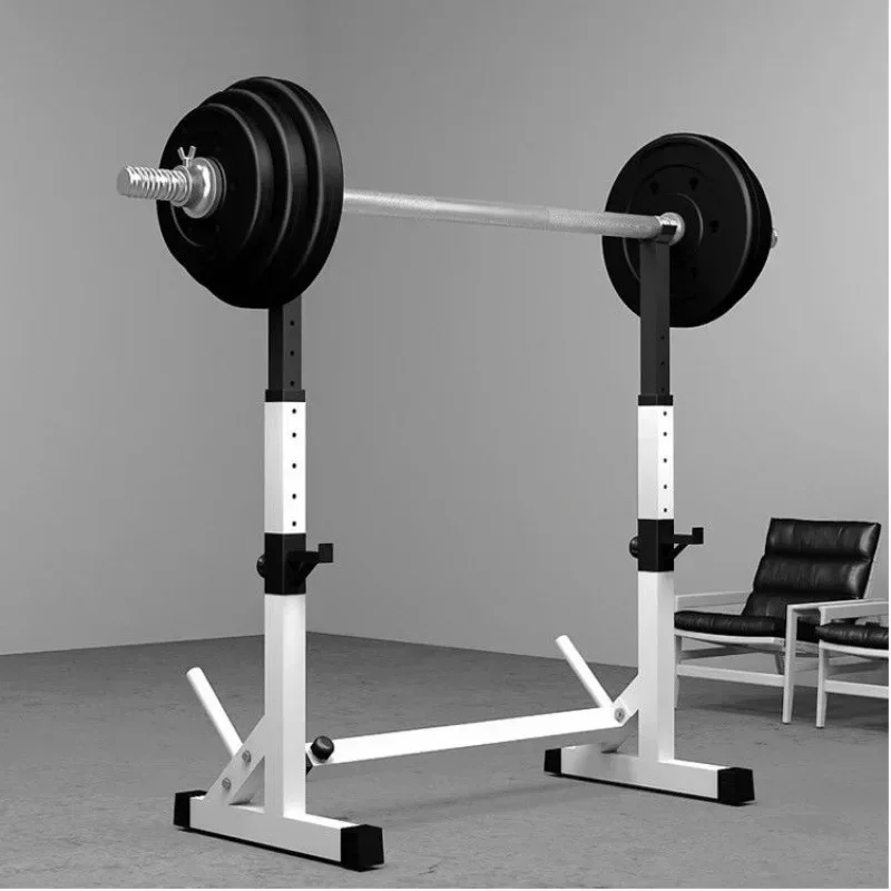 One-Piece Barbell Squat Rack Stand Steel Barbell Stand Weight Lifting Adjustable Height Barbell Frame Indoor Fitness Equipment