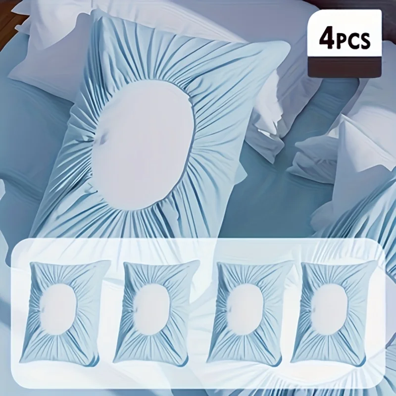 4Pcs Thick Soft Disposable Travel Pillowcases, Reusable Hand Washable Pillow Covers for Hotel Beauty Salon Outdoor Camping
