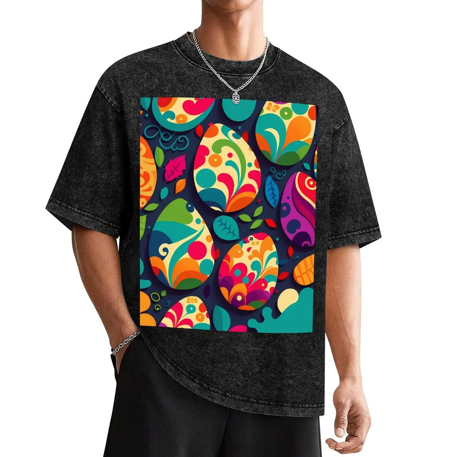 Easter Pattern T-Shirt blue lock summer tops kawaii clothes plus sizes mens t shirts pack