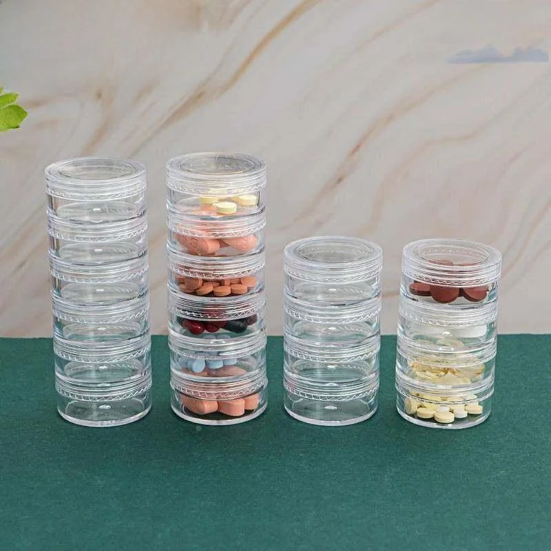 

Portable Food Grade Sealed Moisture Proof Medicine Capsule Box Storage Organizer for Week Long Medication Partitioned