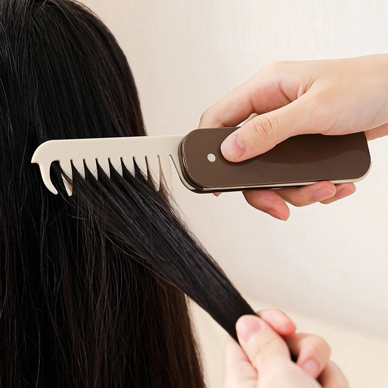 Peignes Pliants de Poche 2 en 1 à Dents Larges, Peigne à Tête d'Huile, pour Barbier, Tondeuse à Cheveux, Outil de Coiffure pour Salon