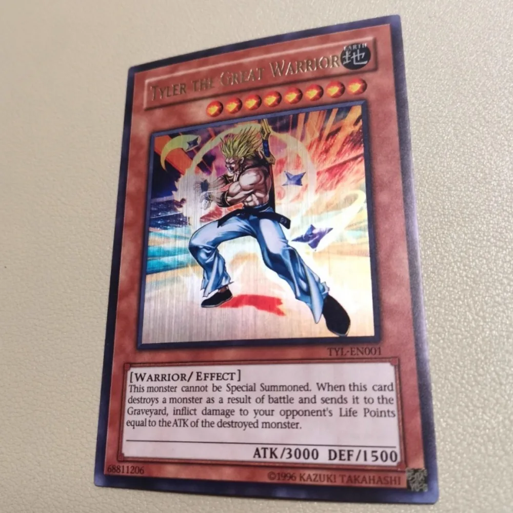 DIY Yu-Gi-Oh! Tyler The Great Warrior Single Card Four Types of Flashes Anime Peripheral Game Collection Card Holiday Gift