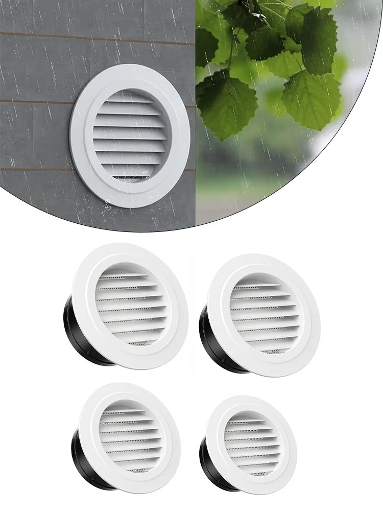 덕트 통풍구 원형 루버 통풍구 75mm/100mm/125mm/150mm/200mm 내부 ABS 그릴 환기 벽 통풍구 커버 조정 가능한 공기 Vol