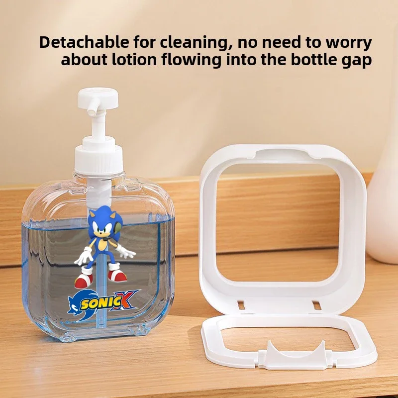 300/500ML Sonic The Hedgehog Cartoon Soap Dispenser With Bamboo Pump Refillable Press Storage Bottle Lotion Sub-Bottle Kids Like