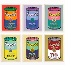 Andy Warhol Pop Art Tomato Soup Poster Canvas Painting Vintage Kitchen Art Aesthetic Decor Home Room Wall Decoration Retro Decor