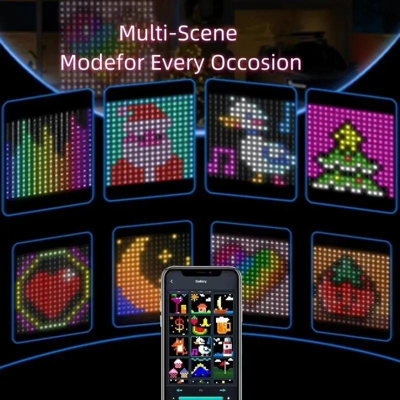 RGB الذكية الستار Led سلسلة ضوء 400 المصابيح لتقوم بها بنفسك أضواء عيد الميلاد نمط App تحكم عن بعد WS2812B عرض جارلاند الديكور