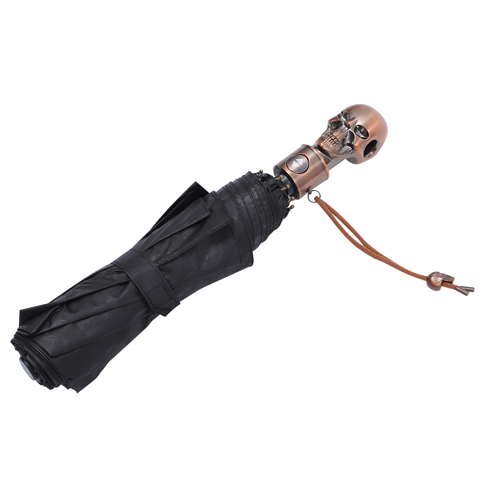 

Skull Head Umbrella Durable Foldable Lightweight Travel Sun Rain Protection UV Compact Portable Parasol Aluminum Handle