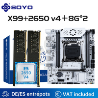 SOYO X99 C612chip Gaming Motherboard Set with Intel Xeon E5 2650 V4 CPU& DDR4 ECC 8G*2 2133MHz RAM M.2 NVME for Desktop PC