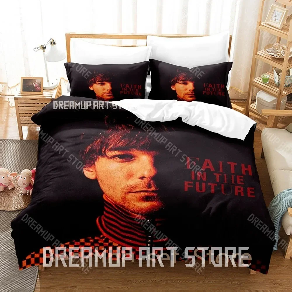 

Комплект постельного белья с 3D принтом «Вера в будущее» Louis Tomlinson, одинарный, полный, Queen King Size, комплект постельного белья для взрослых и детей, пододеяльник для спальни