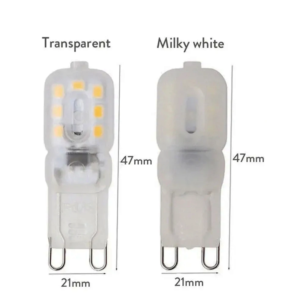 Imagem -04 - Lâmpadas Led Reguláveis para Casa Lâmpada Transparente Branco Leitoso 2835smd 14leds 22leds 32leds 110v 220v g9 3w 5w 7w 10 Pcs Lote