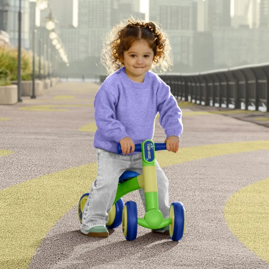 Bounce Balance Bike Four Wheels Ride on Indoor and Outdoor Lightweight Ages 12-24 Months