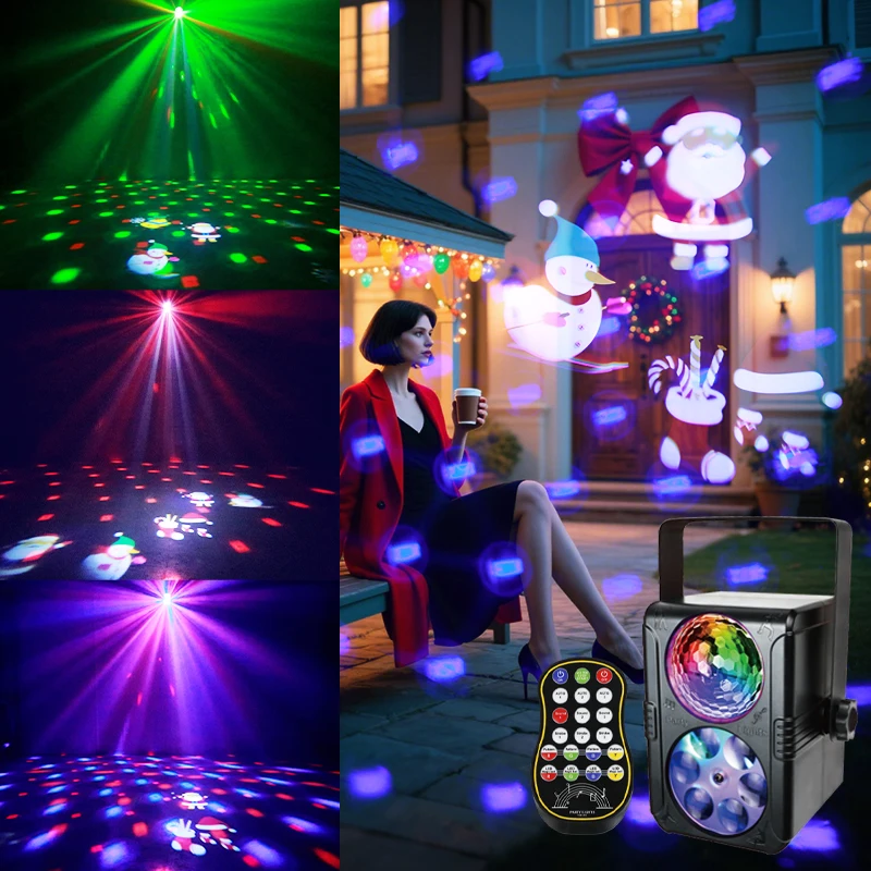 LED Christmas Pattern Projection Light Halloween Party Holiday Decor Kids Living Room Home Lighting Decor