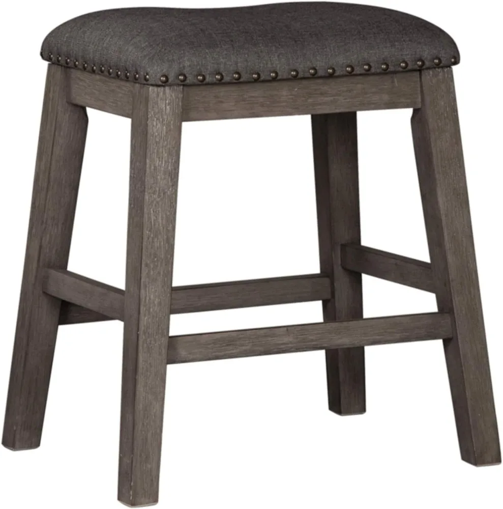 Signature Counter Stools Design By Ashley Caitbrook Rustic 24.4" Counter Height Upholstered Barstool, 2 Count, Gray