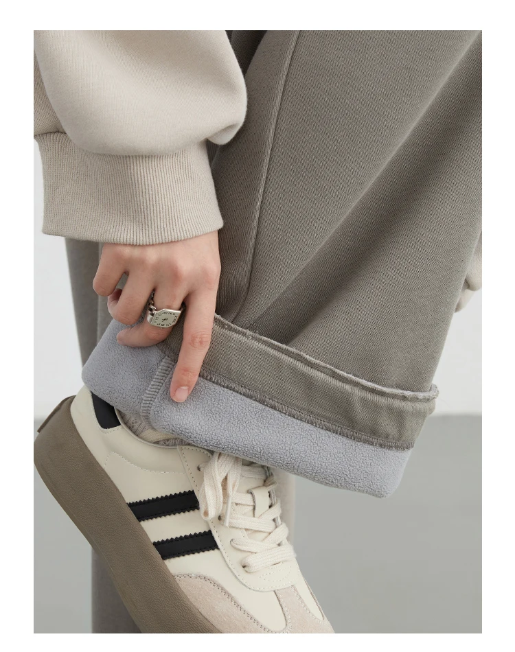 CHIC VEN Women's Pant Streetwear Solid Loose New Drawstring Sports Casual Trousers High Waisted Pants Autumn Winter 2025