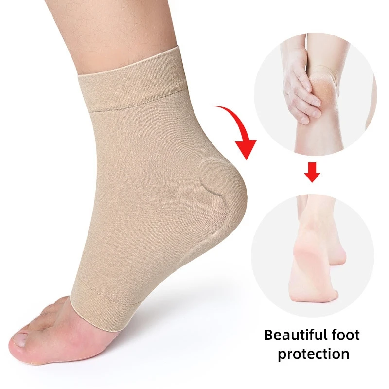 2 Pcs/Pair Sports Ankle Brace Compression Socks Anti Fatigue Foot Sleeve Elastic Gel Foot Sleeve Anklet Protective Gear