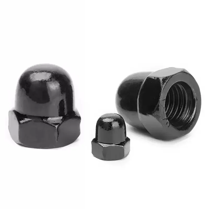 Hex Cap Nuts M3 M4 M5 M6 M8 M10 M12 M14 M16 M18 M20 Black 304 Stainless Steel Dome Cap Acorn Nut Metric Blind Nut for Decorative