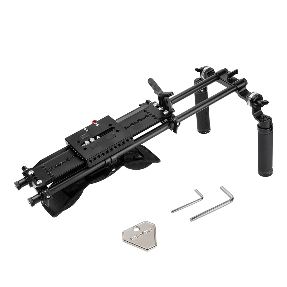Kayulin Shoulder Mount Rig With ARRI 12 inch Dovetail Bridge Plate & Rosette Handgrip Pair For DSLR Camera / DV Camcorder