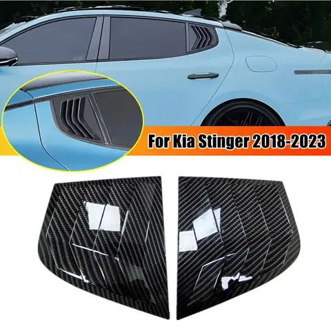 Kia Stinger 2018 2019 2020 2021 2022 2023 2024 자동차 뒷 창 루버 셔터 커버 외부 측면 벤트 트림 스쿠프 스티커
