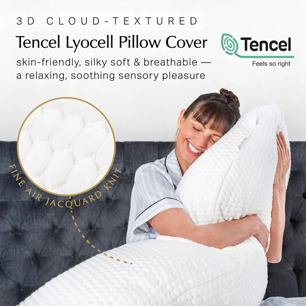 وسادة لكامل الجسم من الجانب للبالغين، مقاس كبير 20 × 54، رغوة الذاكرة القوية، غطاء ناعم، قابل للغسل #3