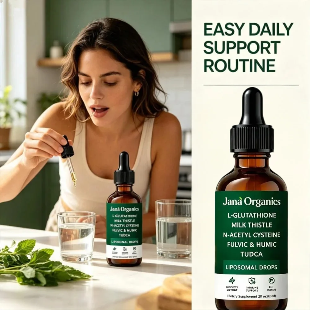 60ml Multi Herbal Liposomal Liquid Drops, L-Glutathione Milk Thistle Botanical Supplement for Body Daily Wellness Care