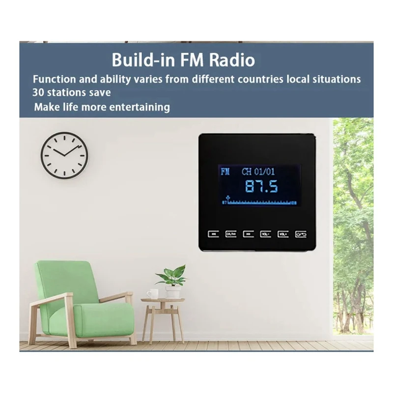 86 Bluetooth Mini Home Background Music System Is Compatible With Wall Mounted Amplifier Touch Key For FM TF Black Easy To Use