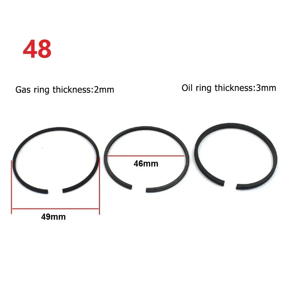 

Air Compressor Piston Ring Replacement 15pcs for 48mm Cylinder with 10 Gas Rings and 5 Oil Rings for Efficient Use