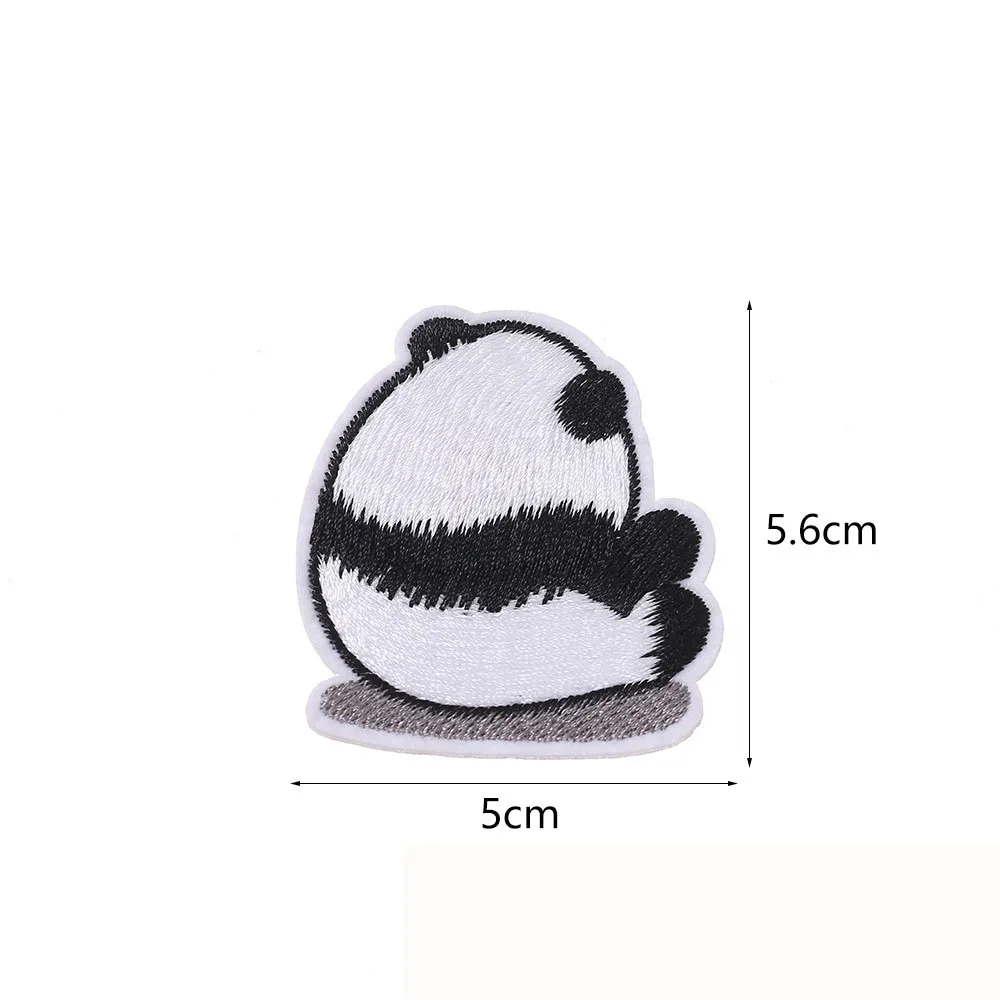 Cute Panda Patch Embroidery Patches On Clothes Sewing Applique Iron On Patches For Clothing Cartoon Animal Patch On Backpack DIY