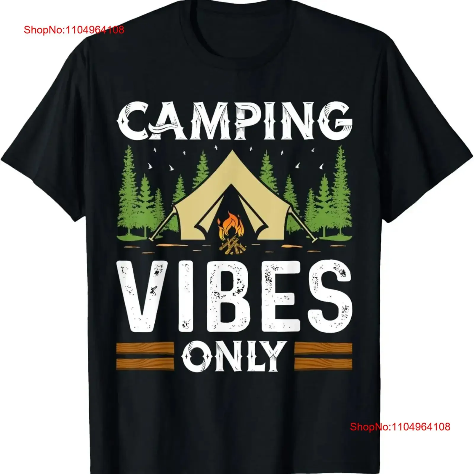 

Camping Vibes Only T Shirt vintage Washed fashion homme Casual designer clothes Breathable Soft Versatile Top For Everyday Wear