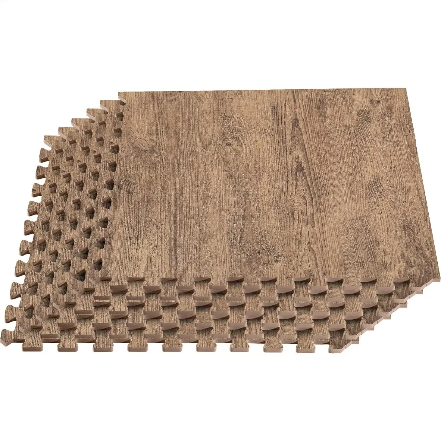 أرضية الغابات مزرعة 5 8 بوصة سميكة مطبوعة رغوة البلاط قسط الخشب الحبوب المتشابكة رغوة الحصير مكافحة التعب الأرضيات S #1
