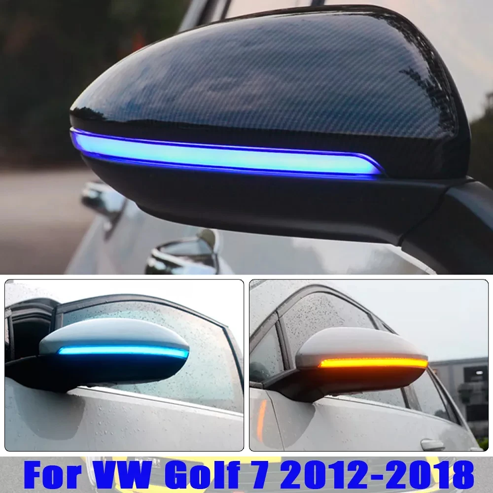 For VW Golf 7 GTI R GTE GTD MK7.5 13-19 Touran Jetta MK7 LED Dynamic Turn Signal Blinker Sequential Side Mirror Indicator Light