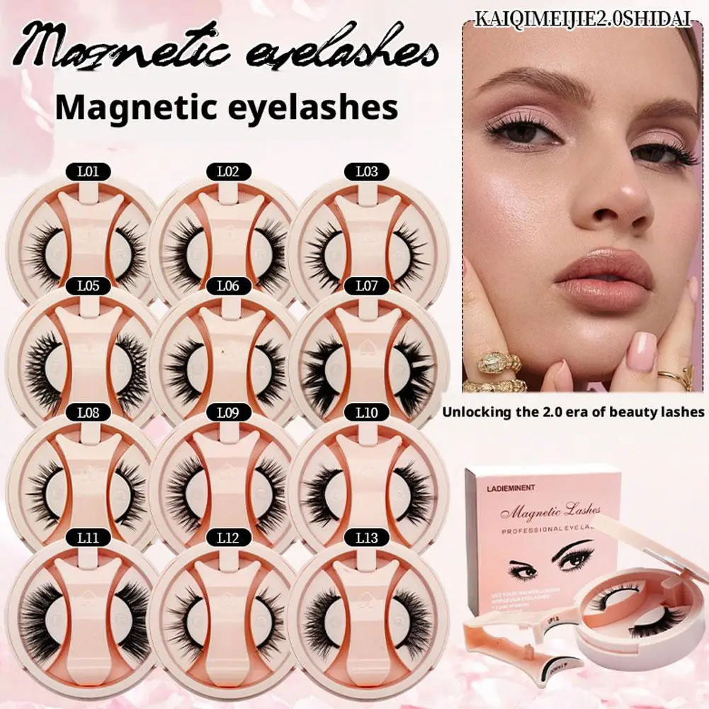 Reusable Magnetic Lashes Magnetic Eyelashes Natural Look False Eyelashes with Applicator Easy to Wear and Remove Glue-Free - view 6