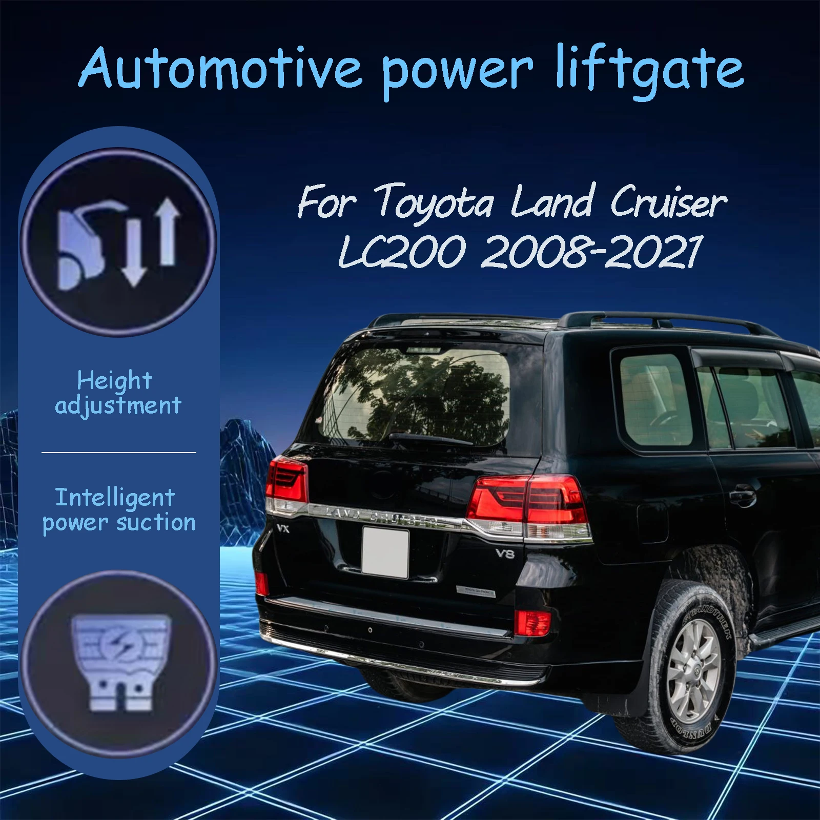 

Для Toyota Land Cruiser LC200 2008-2021 электрические автоматические всасывающие замки задней двери, подходящие системы модификации багажника