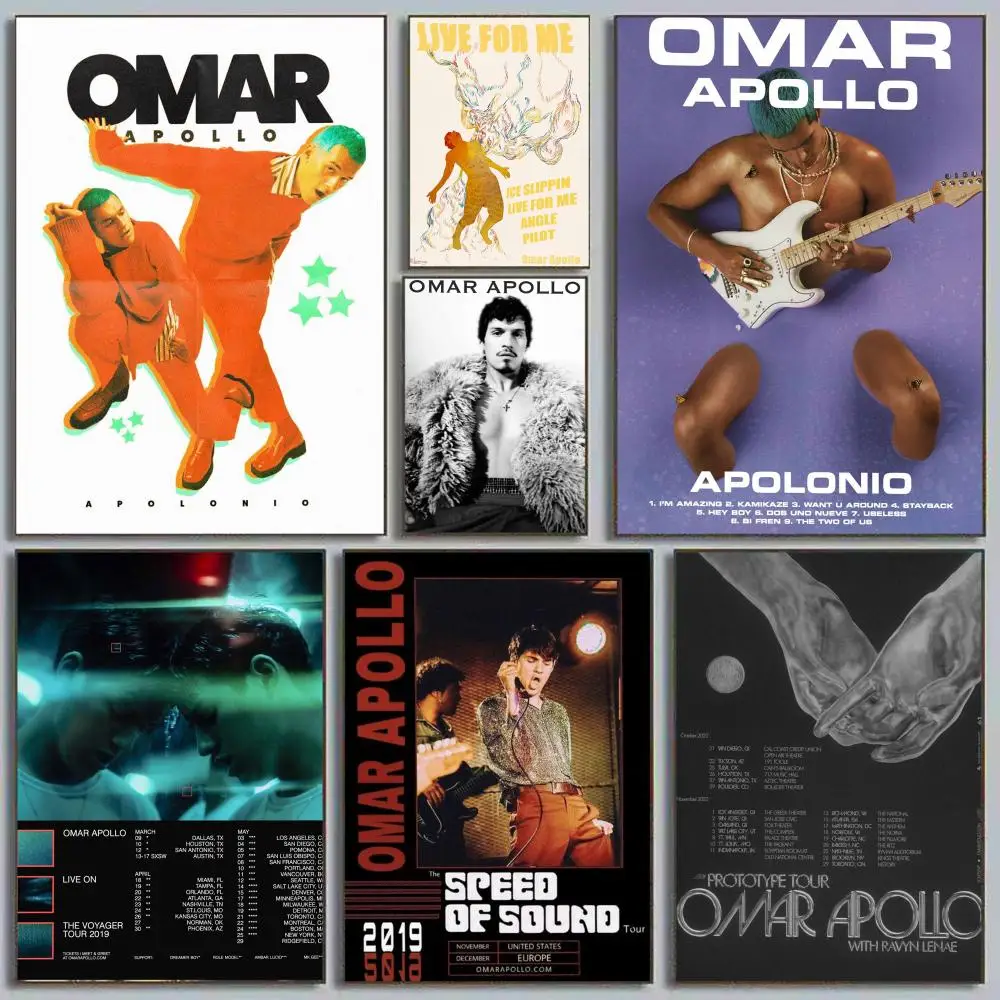 Singer O-Omar Apollo Music Poster Minimalist Art Print Waterproof Poster for Home Office Bedroom Decor Aesthetic Gift