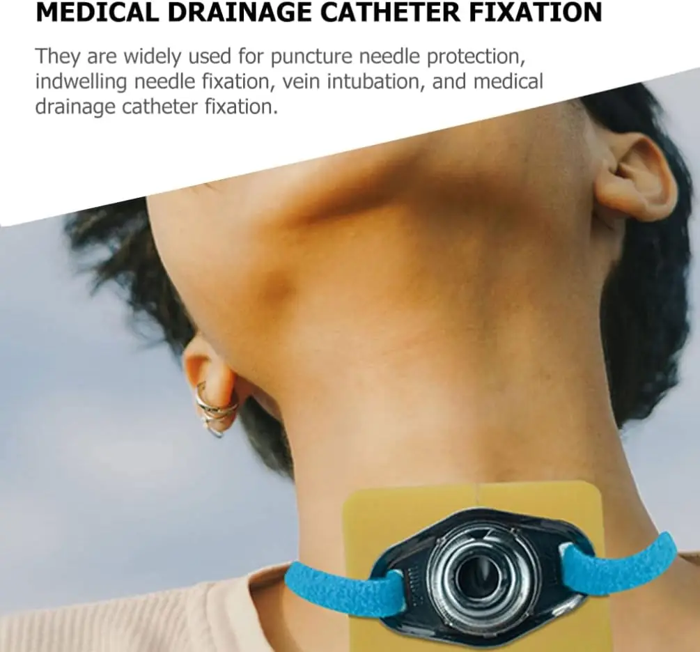 Endotracheal Tube Holder Adjustable ETT Fixation Strap Waterproof Soft Cushioned Neck Band Latex-Free Hook Loop Closure