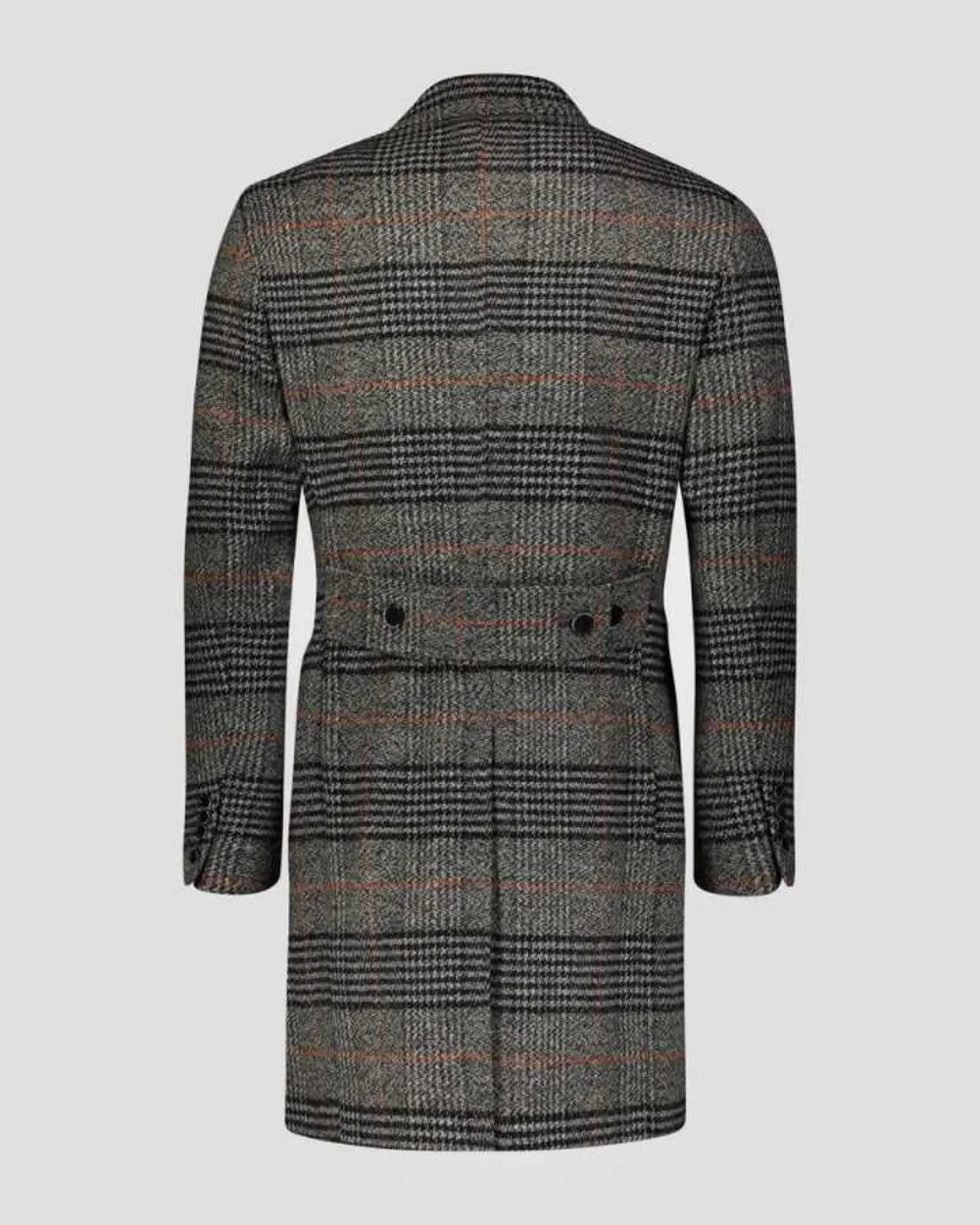 Cappotto da uomo moderno in misto lana a griglia Cappotto doppio petto in 1 pezzo Cappotto invernale spesso caldo formale da lavoro causale quotidiano personalizzato