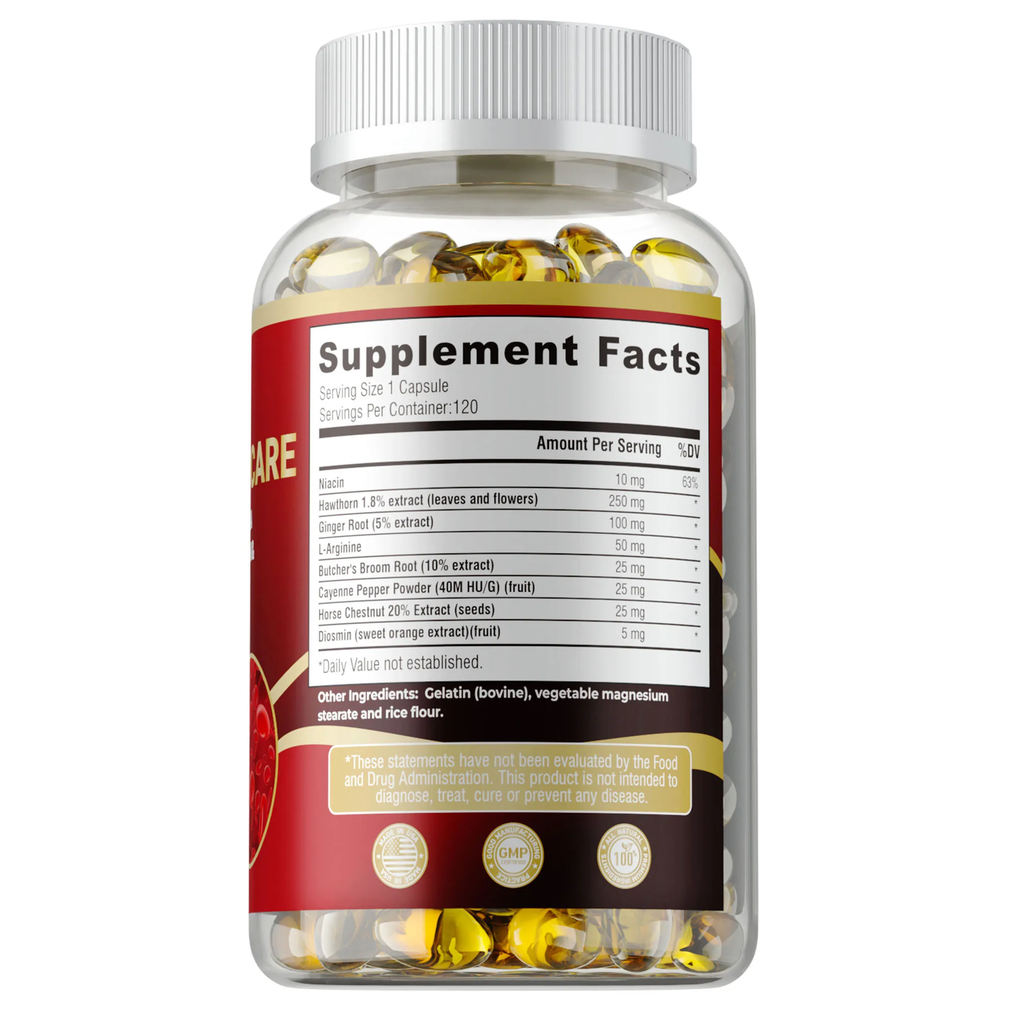 Blood Flow Care Supplement - Promotes Blood Circulation, Supports Leg Veins, Heart and Cardiovascular Health, Enhances Energy