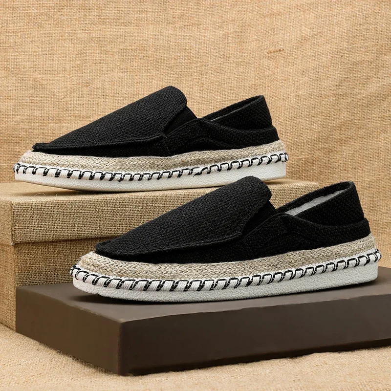 Espadrilles Shoes for Men Man Sneakers Summer Non-Leather Casual Shoes Fashion Footwear Men Male Classics Designer Linen Leisure