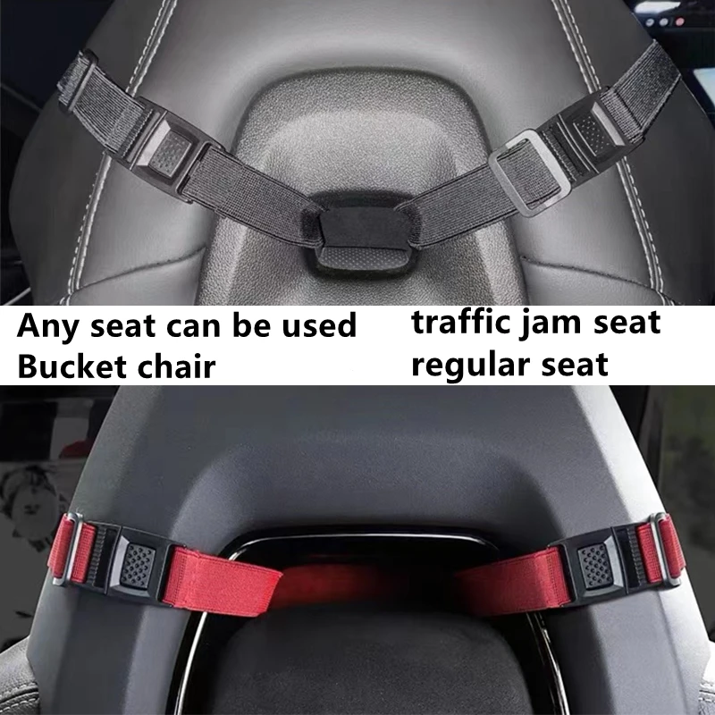 Car Headrest Neck Rest For Ford Mustang Double strap design Support Seat Deer skin velvet Cobra Jet Super Snake Mustang Bullitt