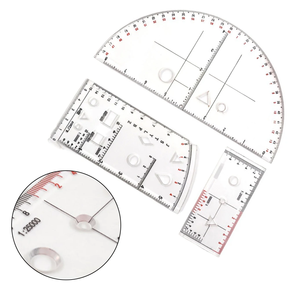 127x65mm 5x2.56in Position Operation Ruler Coordinate Scale Ruler Set Instrument Coordinate Scale Ruler Plastic Material