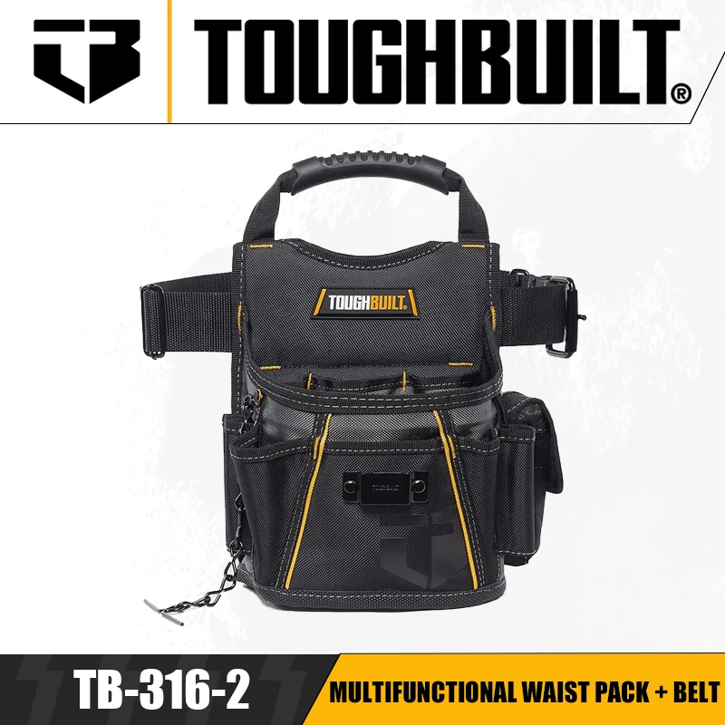 

TOUGHBUILT TB-316-2 Multifunctional Waist Pack + Belt Tool Pendant Belt Pouch Wear Resistant Tool Kit Tool Accessories