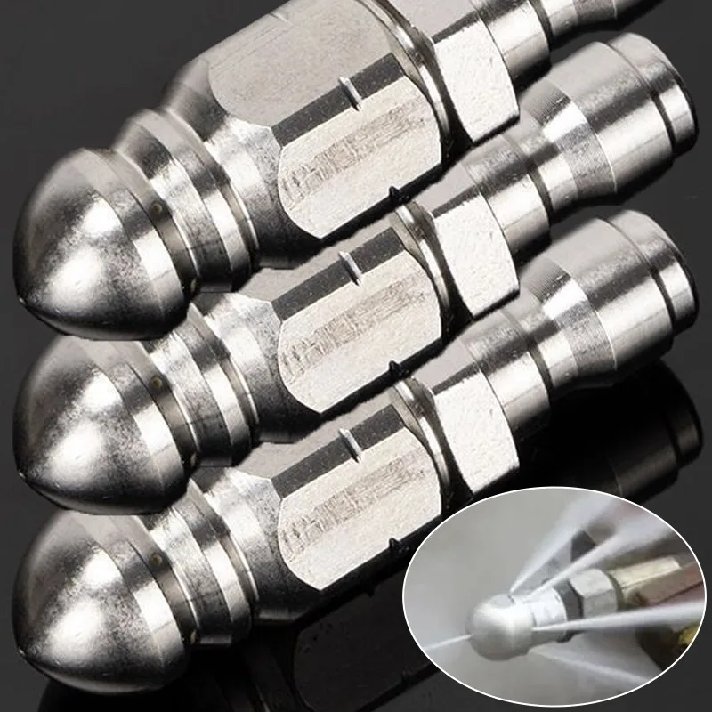

1/10pcs Iron Sewer Jetter Pressure Washer Hose Nozzle Quick Connect Drain Jetting Clog Remover Mouse Head Sewer Cleaning Tool