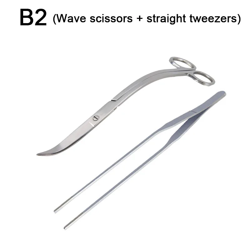 Findixpet Aquarium Schere Werkzeuge Set Welle Schere Pinzette Pflanzen Gras Edelstahl Reinigung Werkzeuge Aquarium Schaufeln Aquarium Zubehör 7