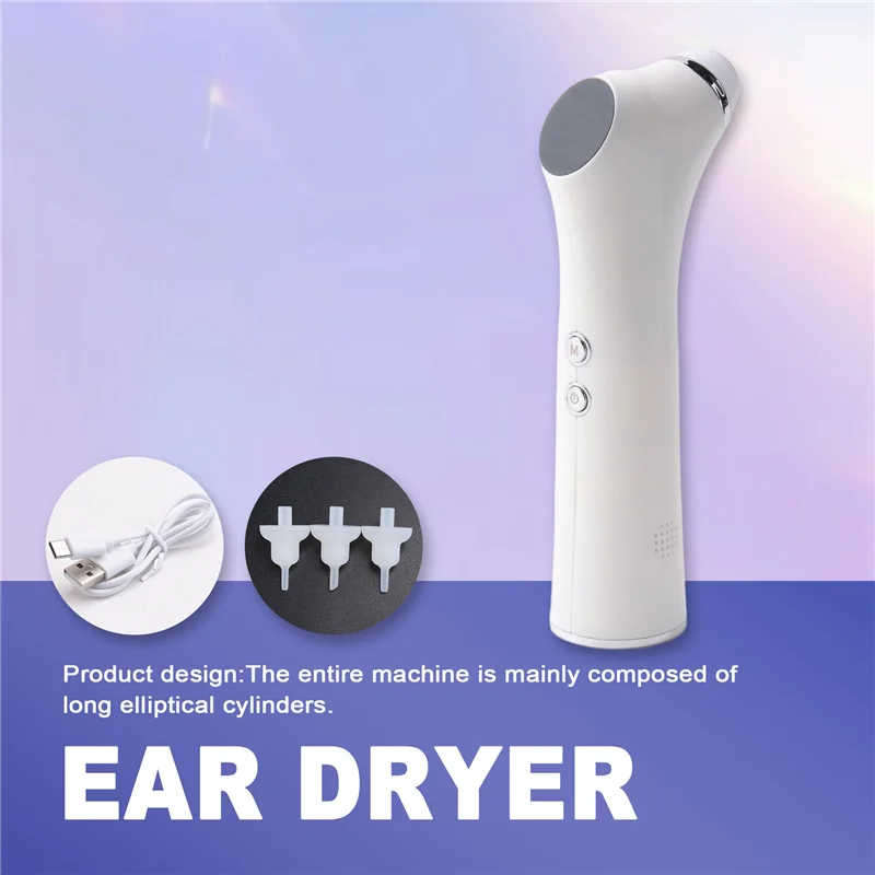 

A72T Домашняя интеллектуальная сушилка для ушей с постоянной температурой для сушки и ухода за ушными канавками, 3 типа насадок для ушей